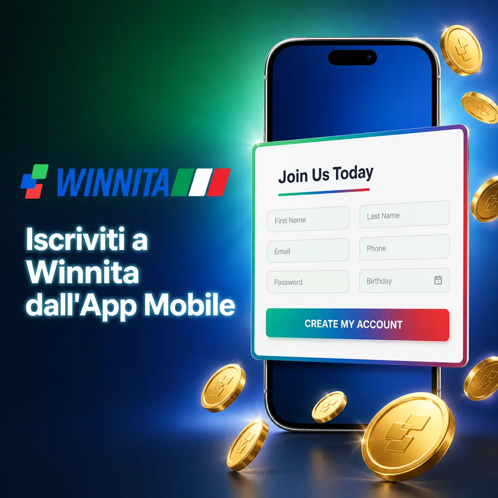 Iscriviti a Winnita dall'App Mobile